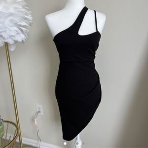 Black asymmetrical Peppermayo dress